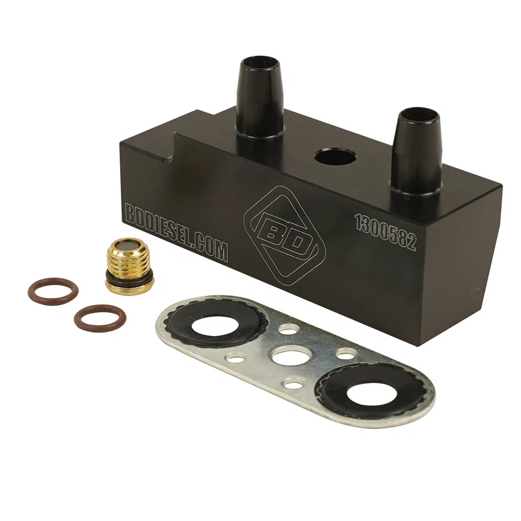 1061530 – BD DIESEL Auto Trans Fluid Cooler Bypass Tube Eliminator, Ensures 100% Fluid Flow Through The Transmission ...